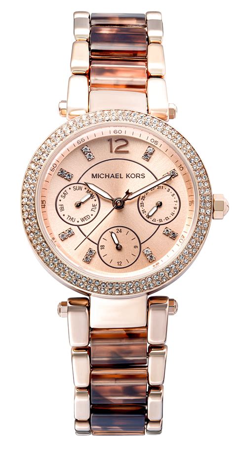 michael kors women's parker rose goldtone stainless steel watch|Michael Kors chronograph bracelet.